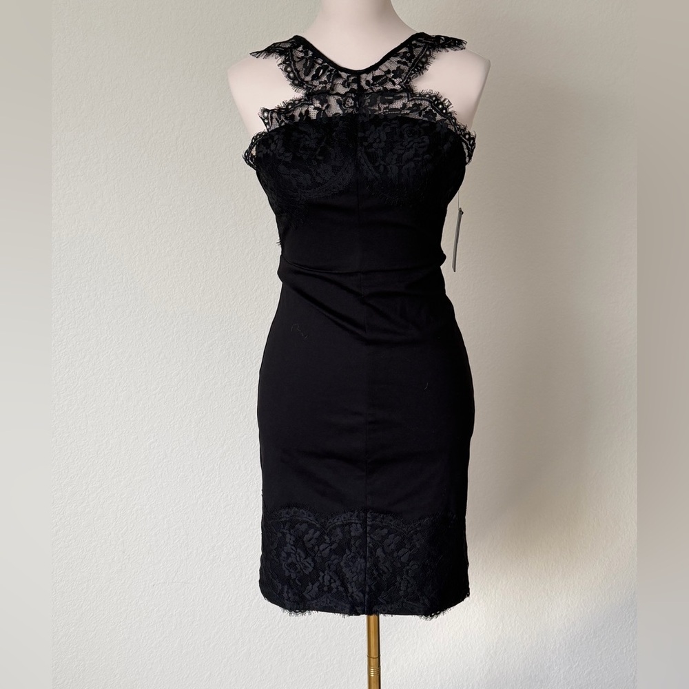 GUESS Lace Cocktail Dress - Black - Size S